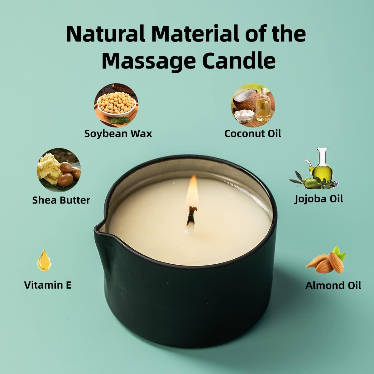 LUXMASA Natural Soy Wax Massage Oil Candle with Cream Cherry Scent