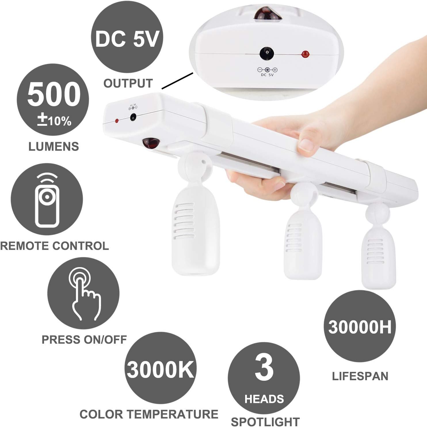 BIGLIGHT Dimmable LED Track Light with Remote Control