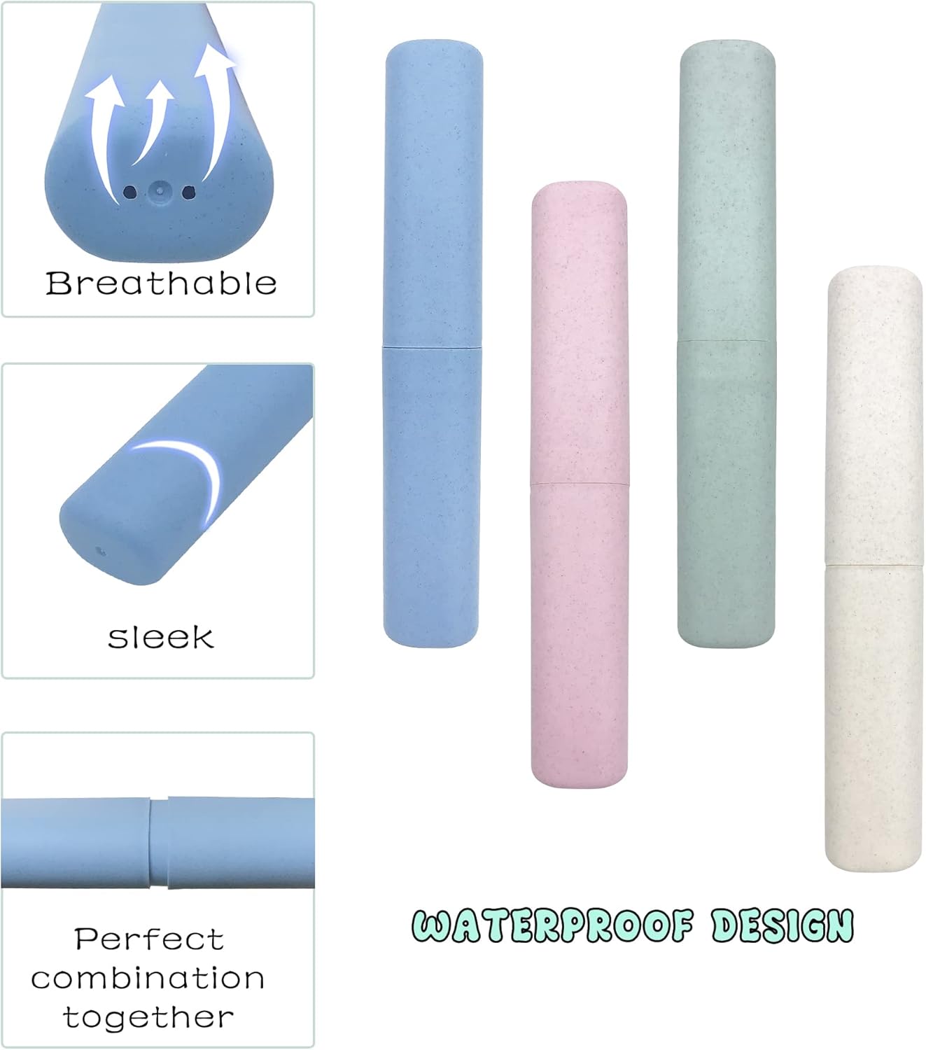 SietDESEO 4 Pack Toothbrush Travel Case Set
