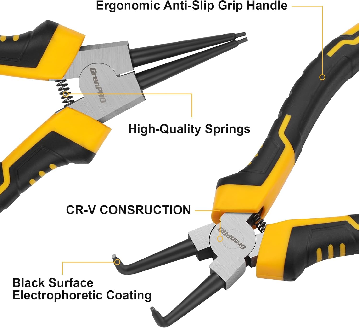 GRENPRO 4-Piece Snap Ring Pliers Set 1