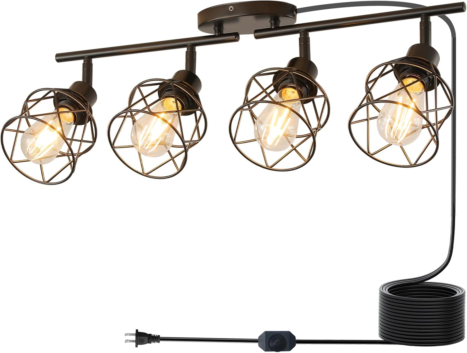 Vivihobb Dimmable 4 Light Plug-in Ceiling Light
