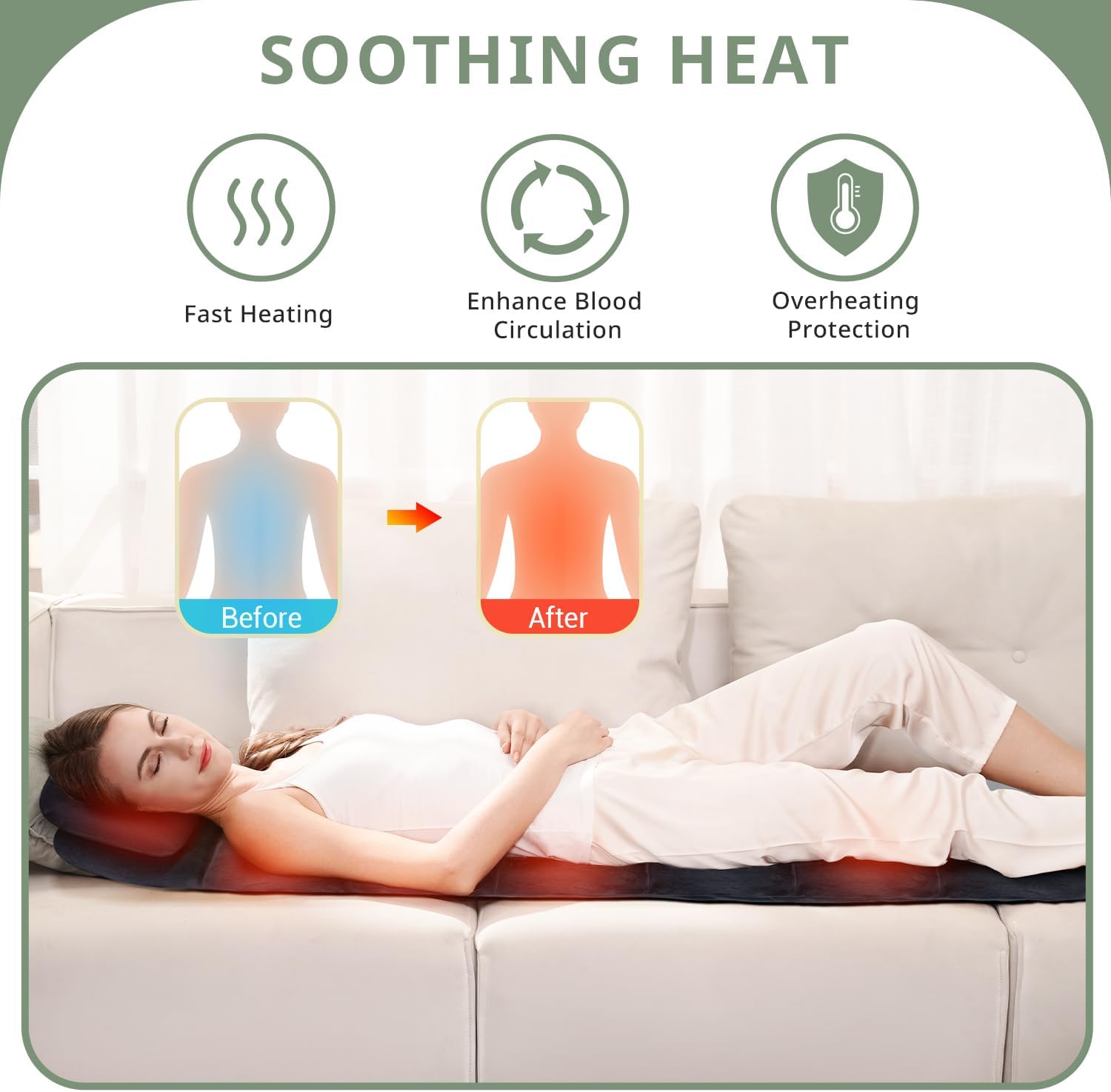 Mynt Full Body Massage Mat with Heat and Vibration 1