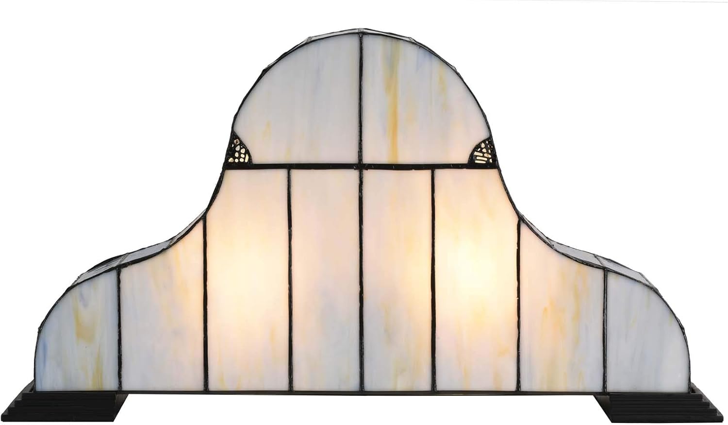 Bieye L10661 Baroque Stained Glass Table Lamp with Quartz Clock