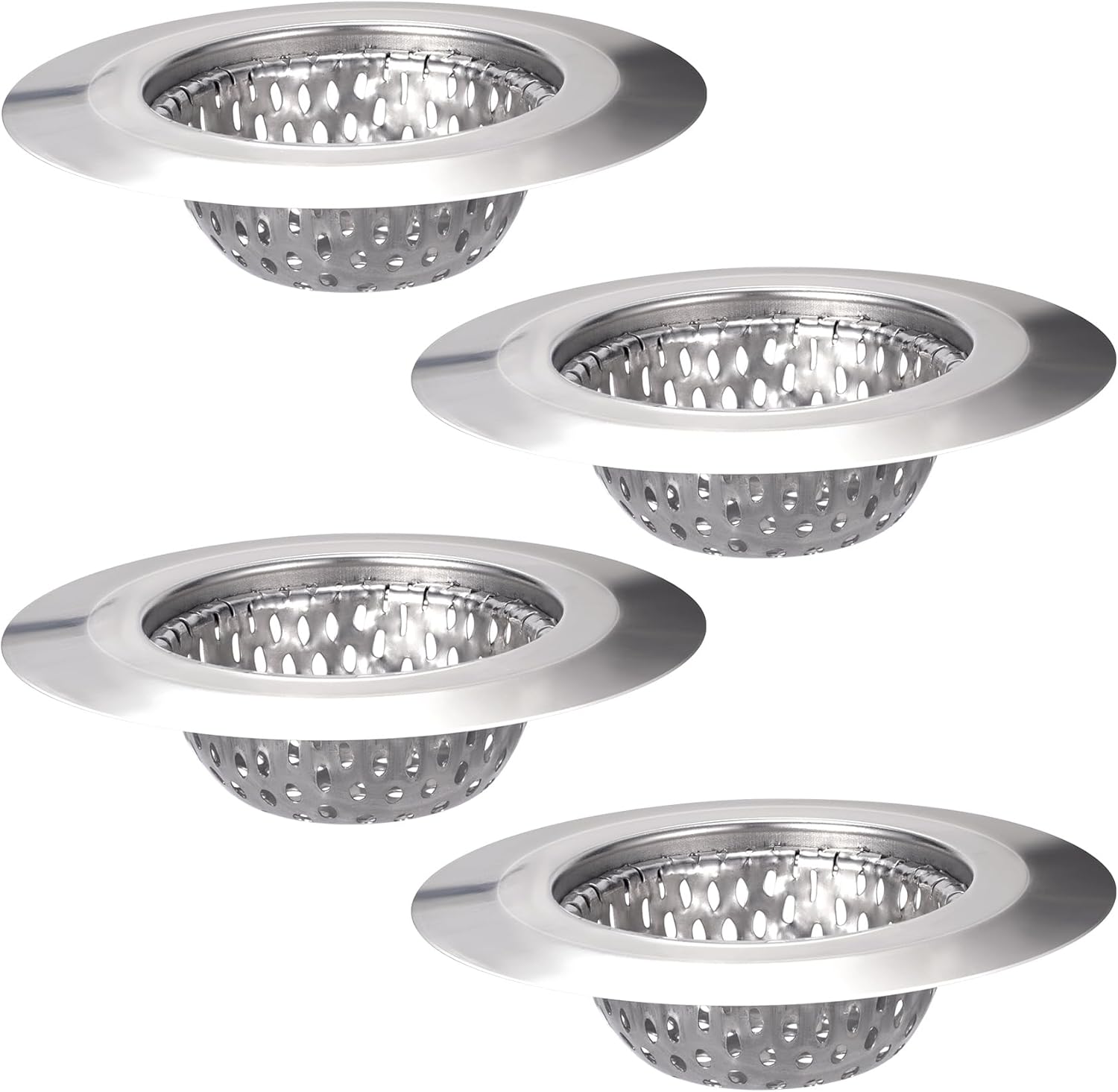 4PCS Stainless Steel Drain Strainers for Kitchen Sink Bath Shower and Laundry