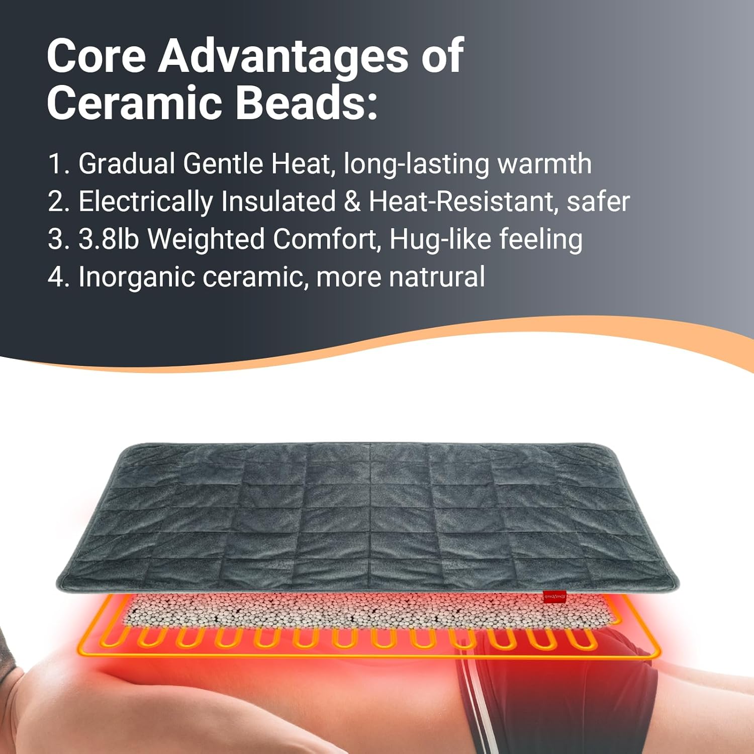 Comfytemp Weighted Heating Pad for Back Cramps