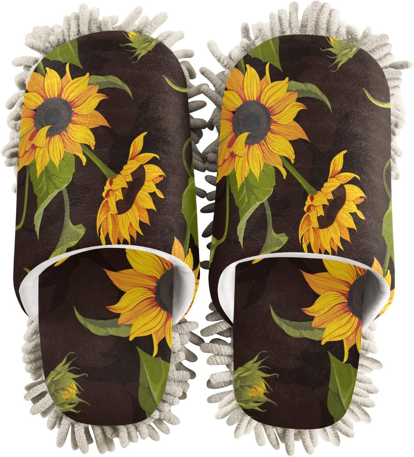 Sinestour Sunflower Mop Slippers for Floor Cleaning