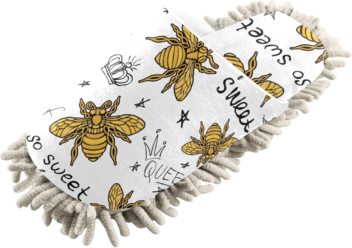 Sinestour Golden Bee Mop Slippers for Floor Cleaning