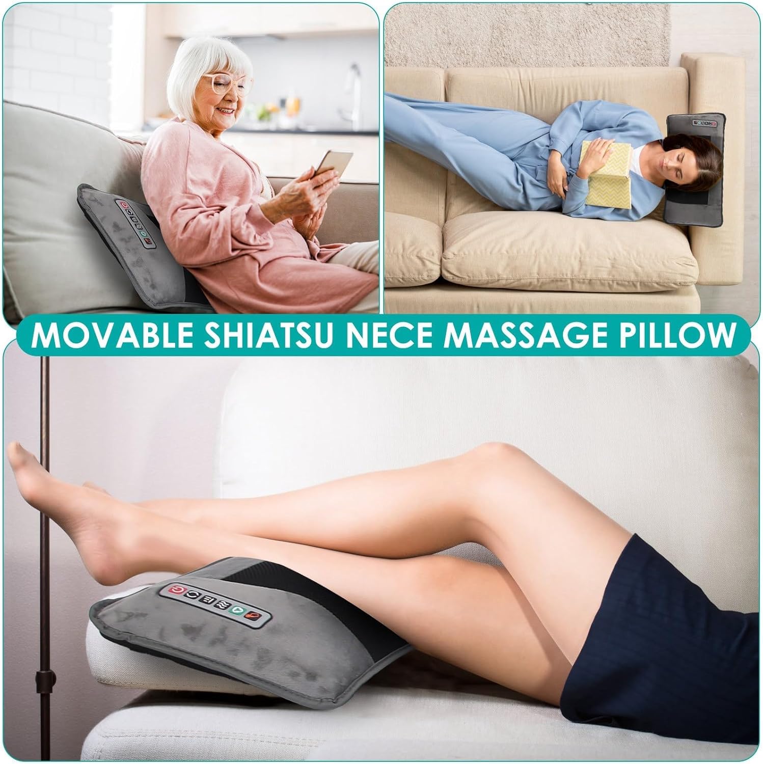 TeqHome Full Body Massage Mat with Heat and Shiatsu Pillow 1