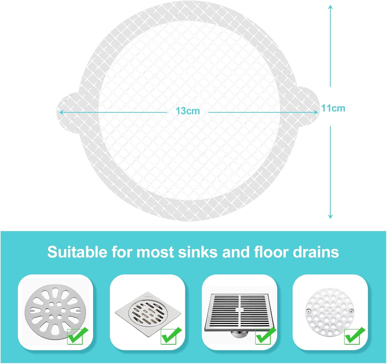 30PCS Disposable Hair Catcher for Bathrooms and Sinks