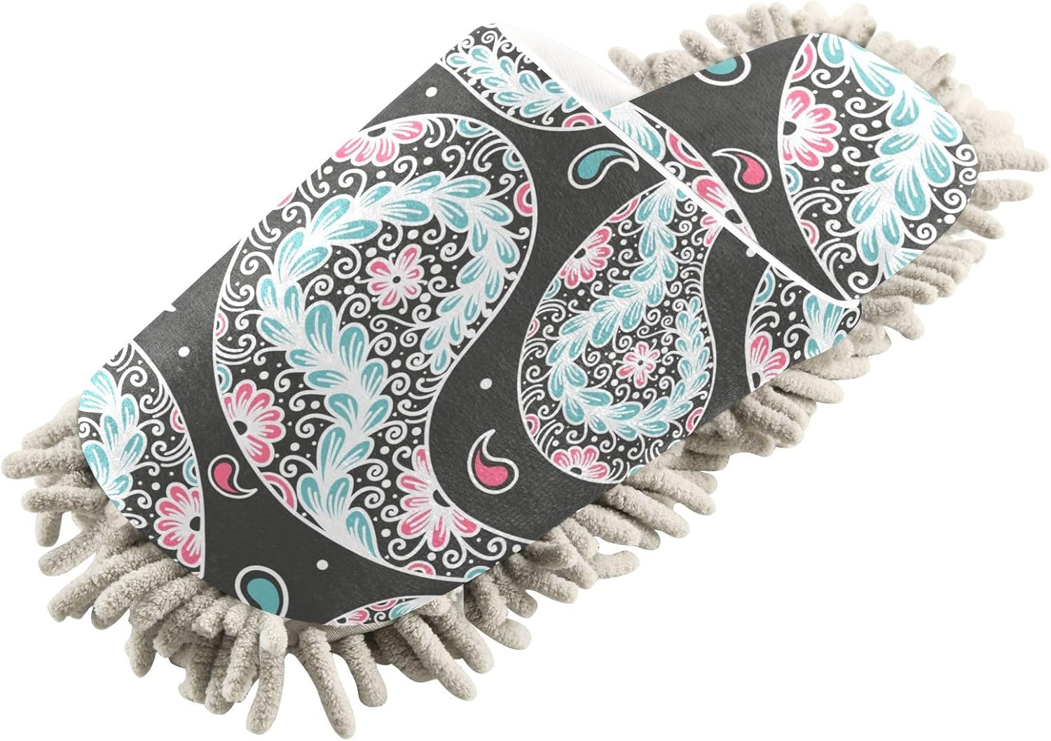 Kigai Microfiber Slippers with Paisley Pattern - Size L