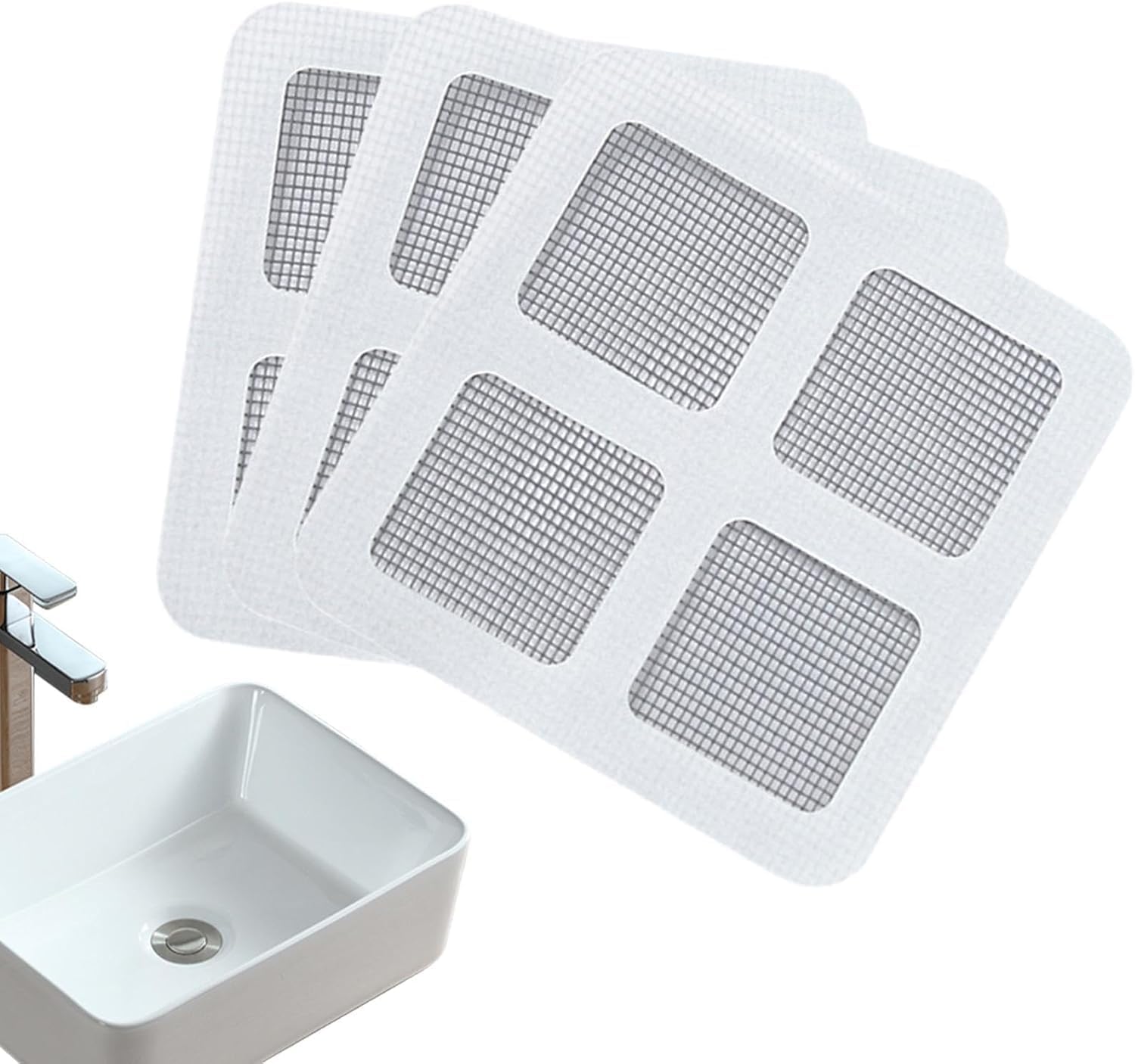 ZhangyiHot 3 Pcs White Bathtub Hair Catcher Patches