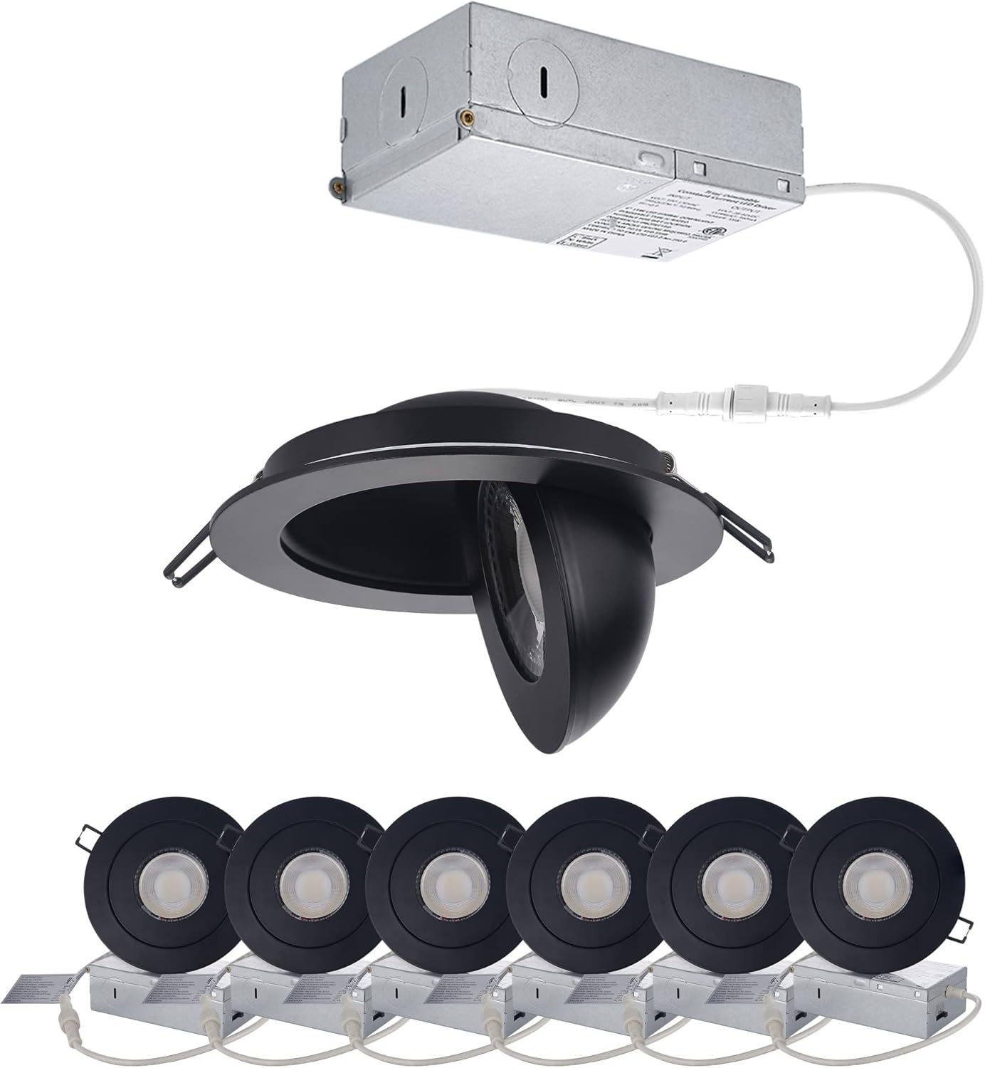 POPANU 4 Inch LED Rechargeable Recessed Light 6 Pack