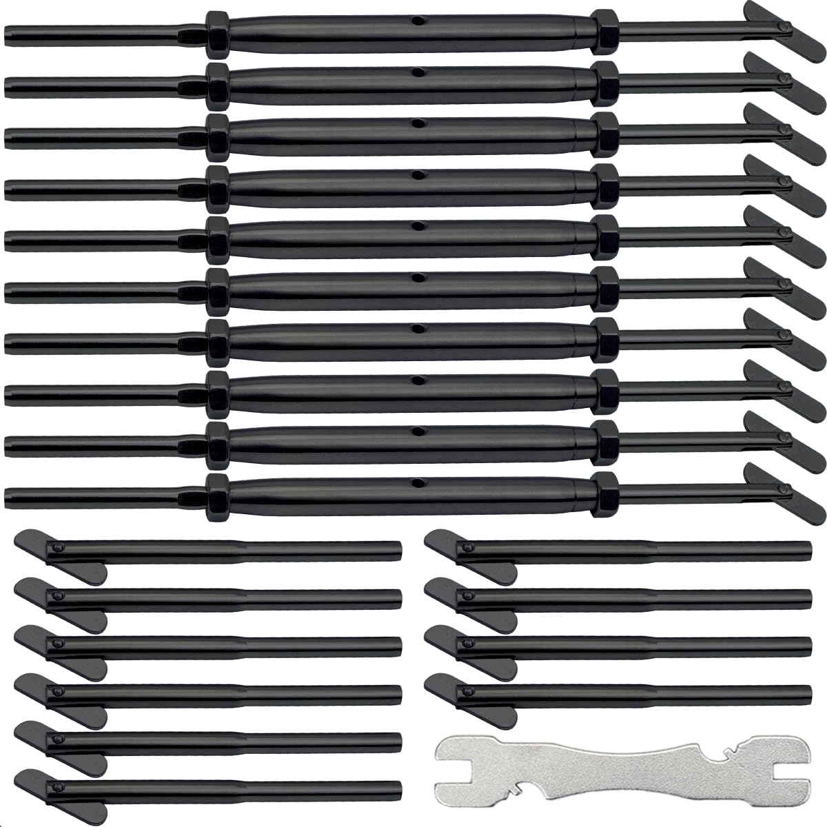 Black Cable Railing Hardware Kit for Metal Posts