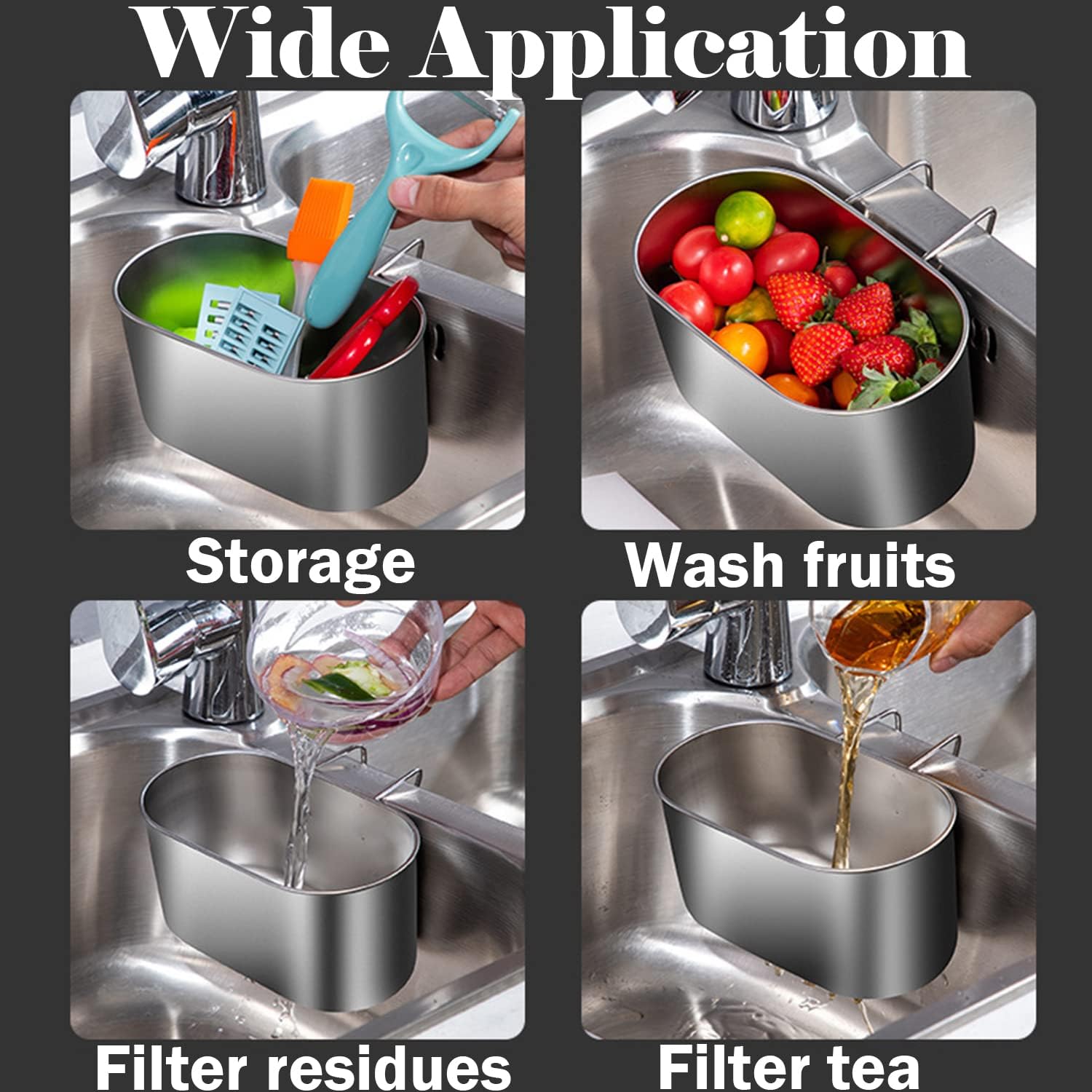 Stainless Steel Drain Strainer Basket for Kitchen Sinks