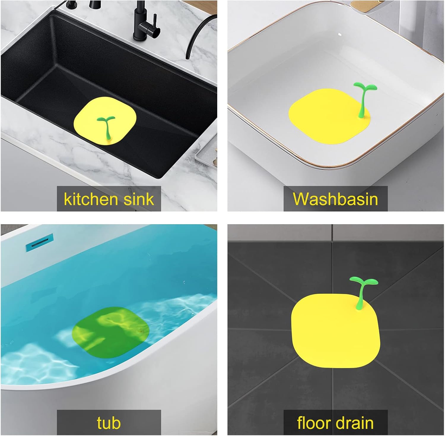 MoriAction Floor Drain Cover 14x14cm Silicone Hair Catcher