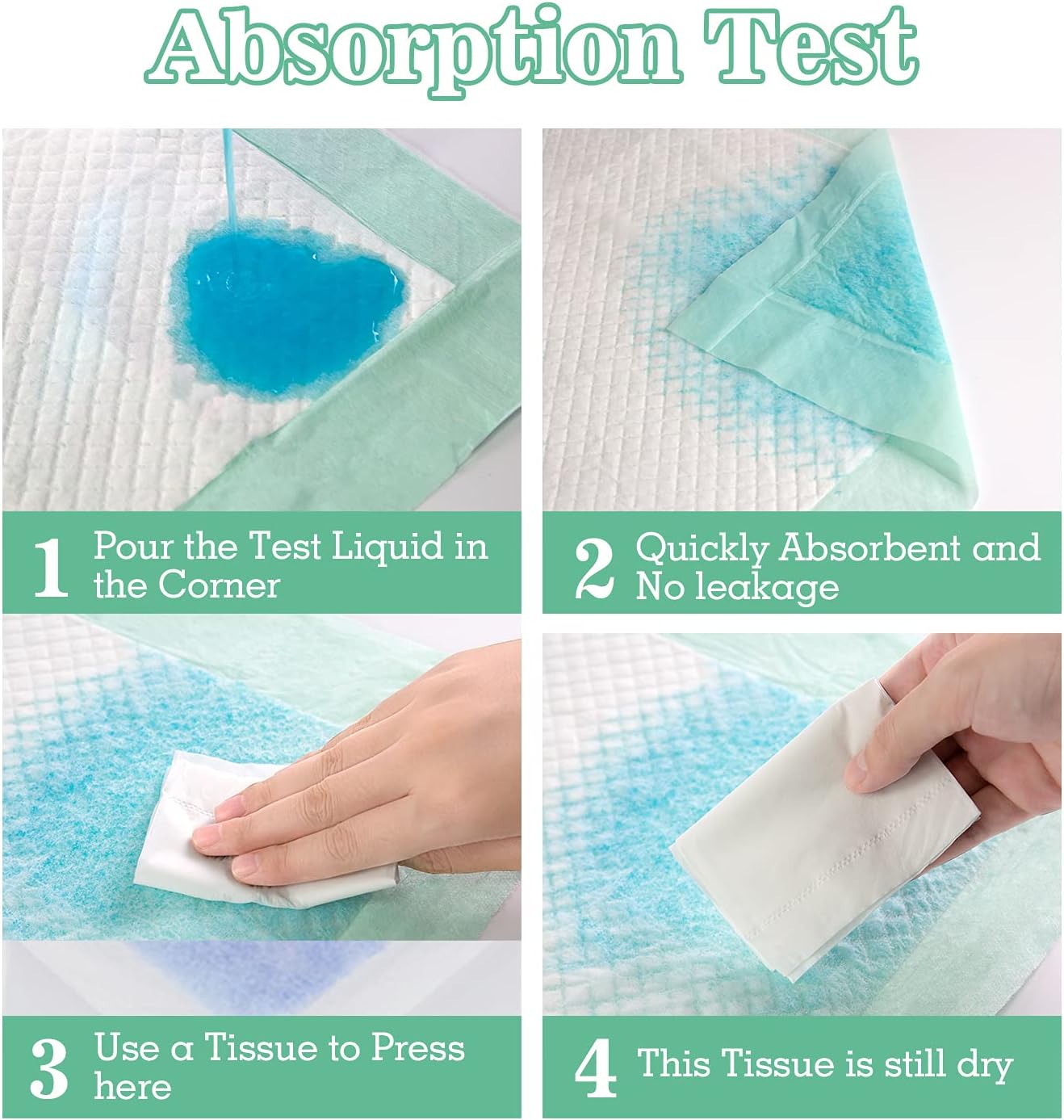 MILDPLUS Extra Large Bed Pads 30 X 36 with Adhesive Strips 30 Count