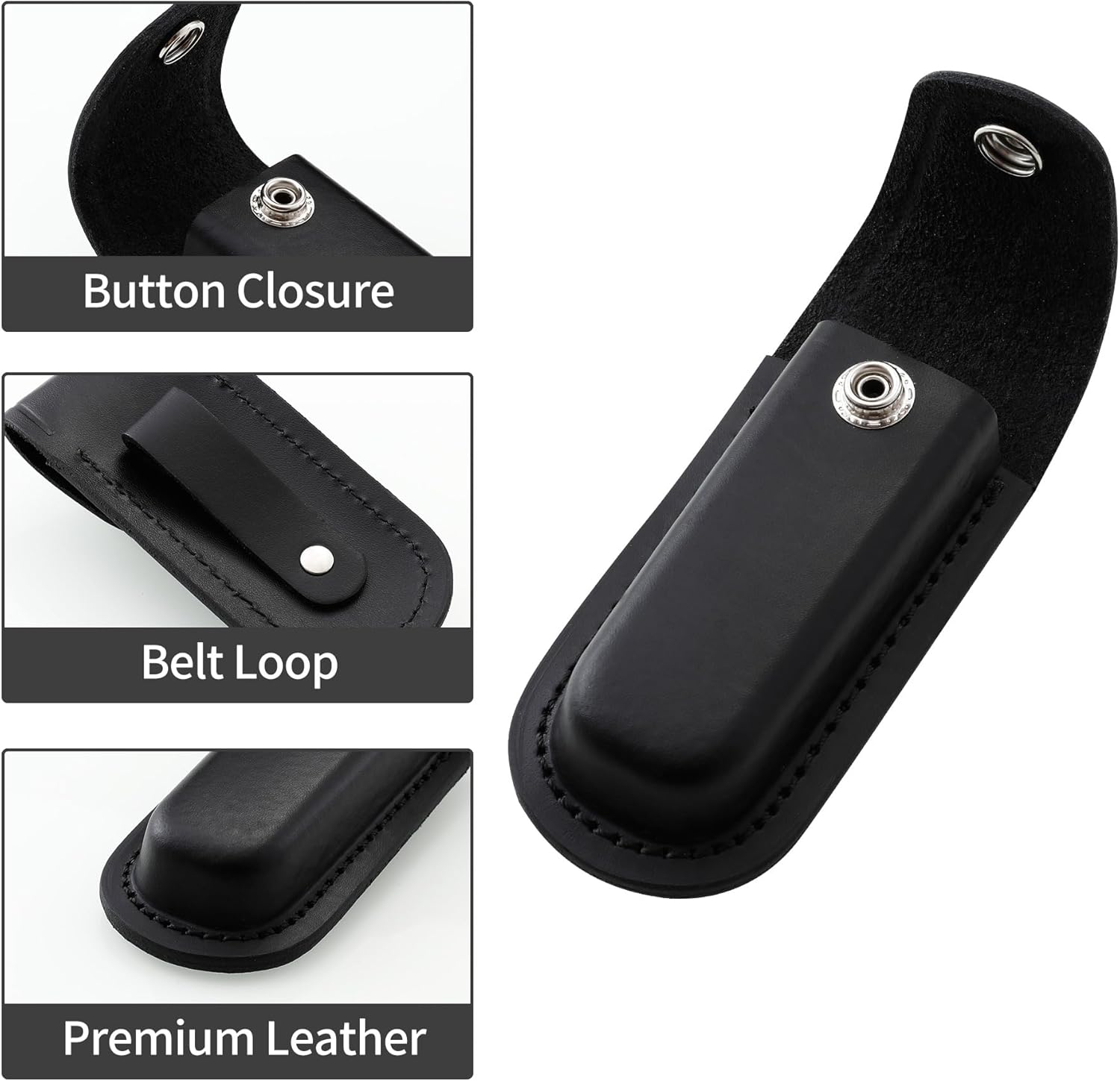 Qtcial Pocket Knife Sheath Black 4 Inch EDC Case