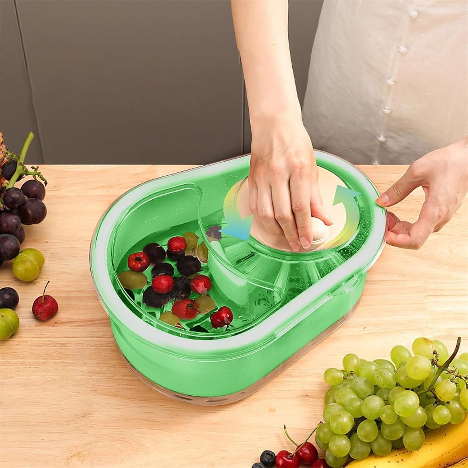 Portable Fruit Scrubbers with LIDS - Green 1