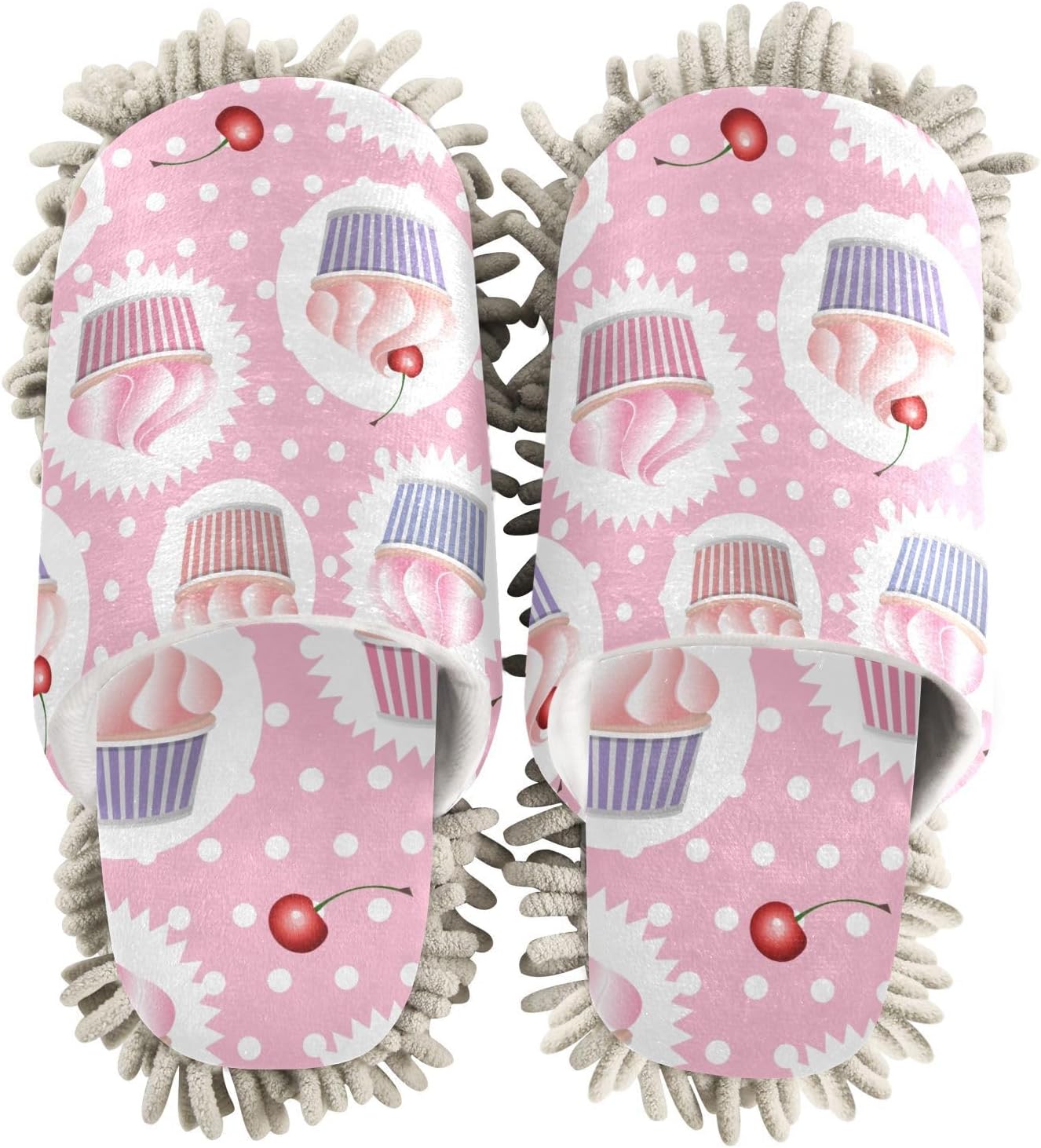 Sinestour Cupcakes Mop Slippers for Floor Cleaning 1