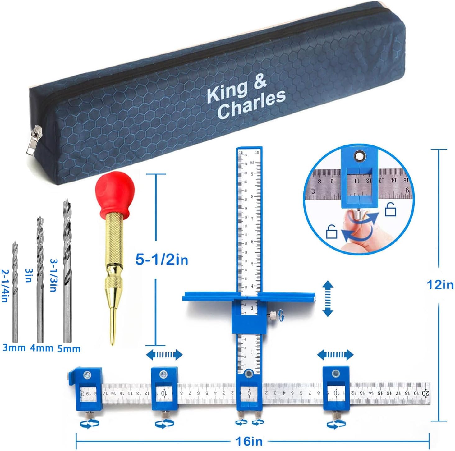 KingCharles Cabinet Hardware Jig Perfect Set 1