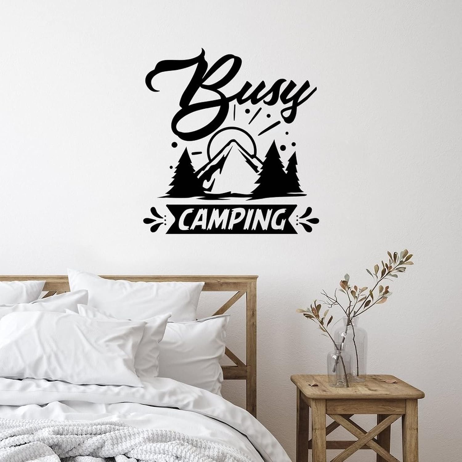 Busy Camping Bathroom Wall Sticker Reusable Decal