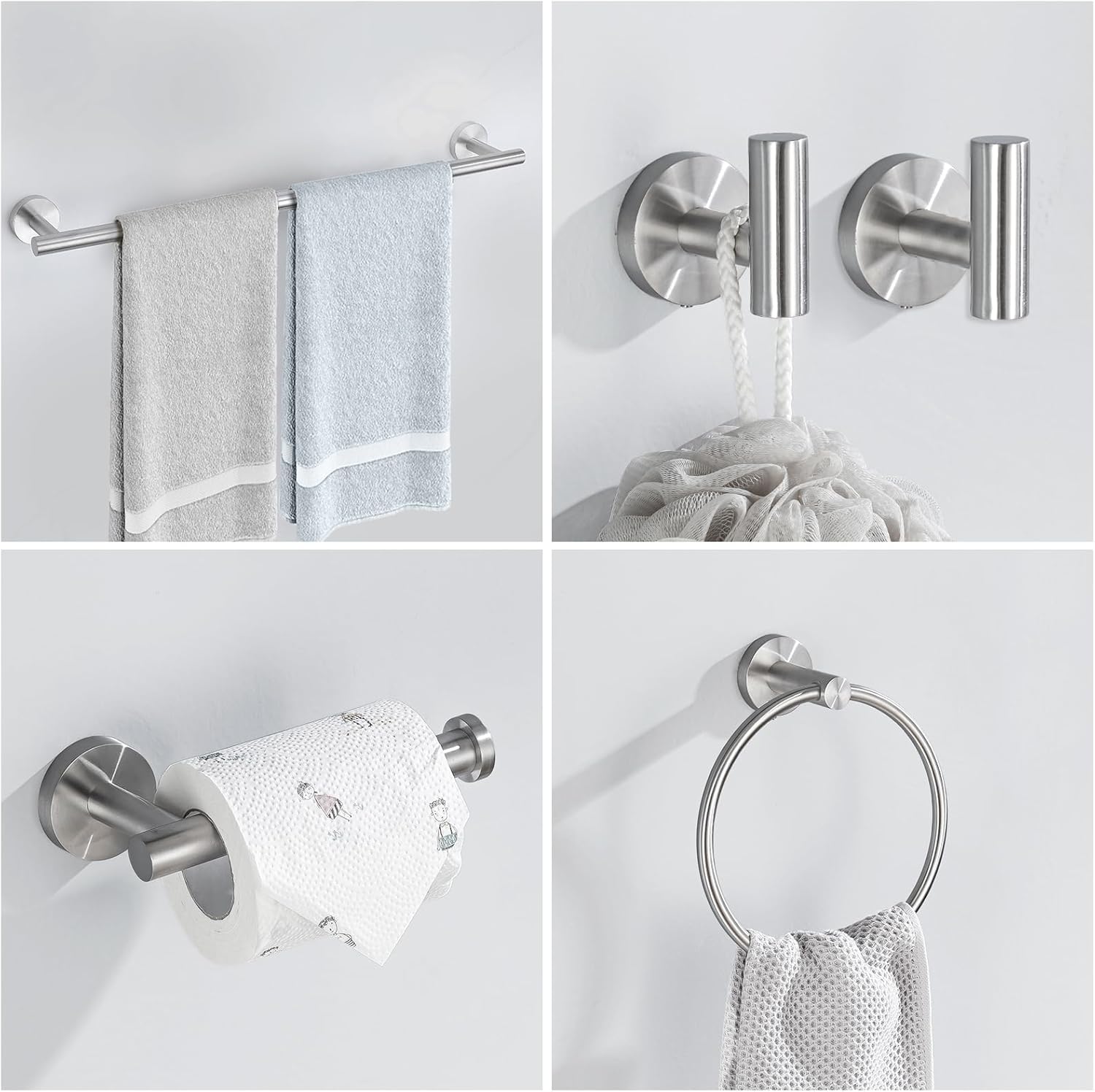10-Piece Brushed Nickel Bathroom Hardware Set