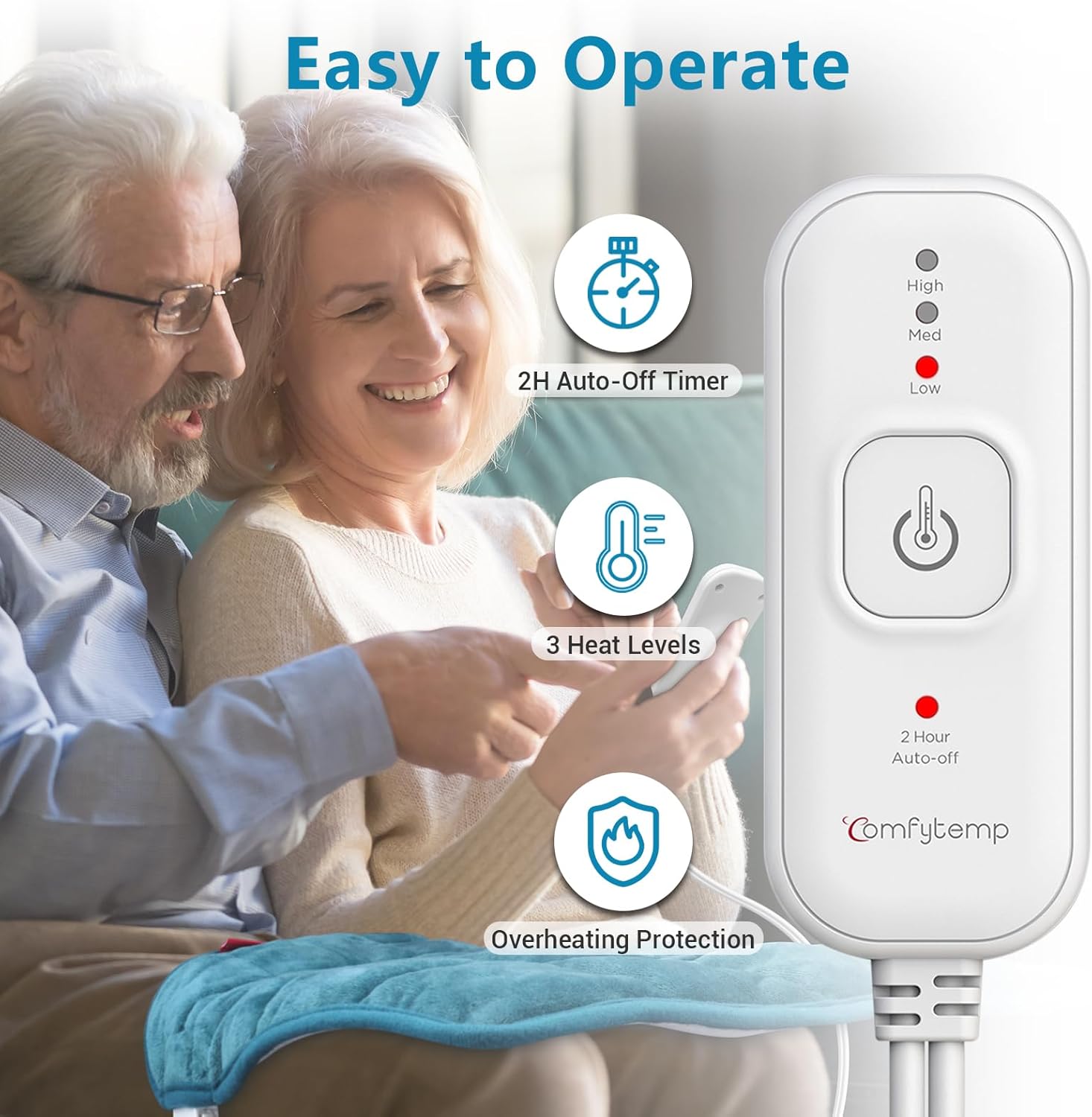 Comfytemp Weighted Heating Pad for Back Cramps 1