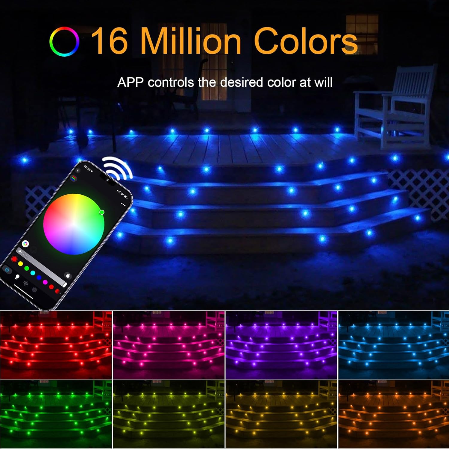 Sumaote LED Deck Light Kit 20-Pack Smart RGB Control
