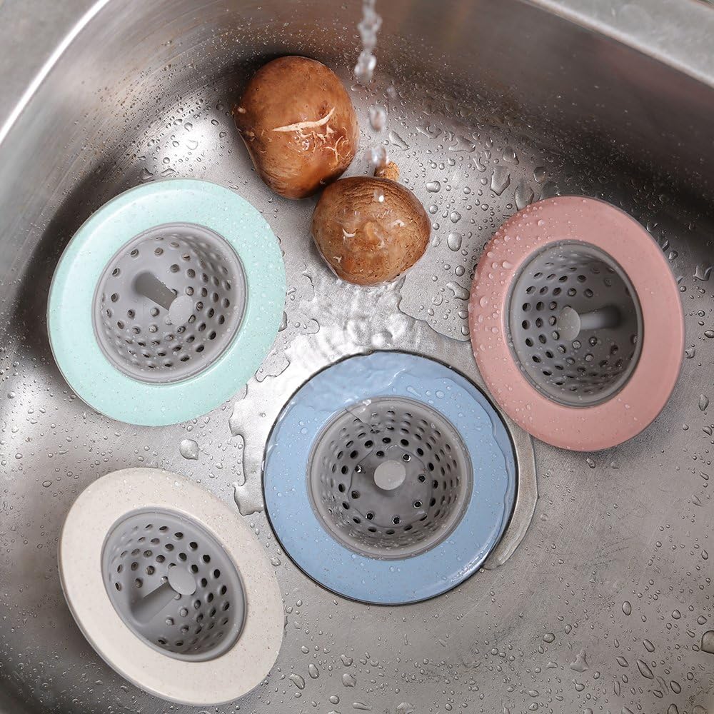 4 PCS Silicone Kitchen Sink Strainer 45 Wide Rim