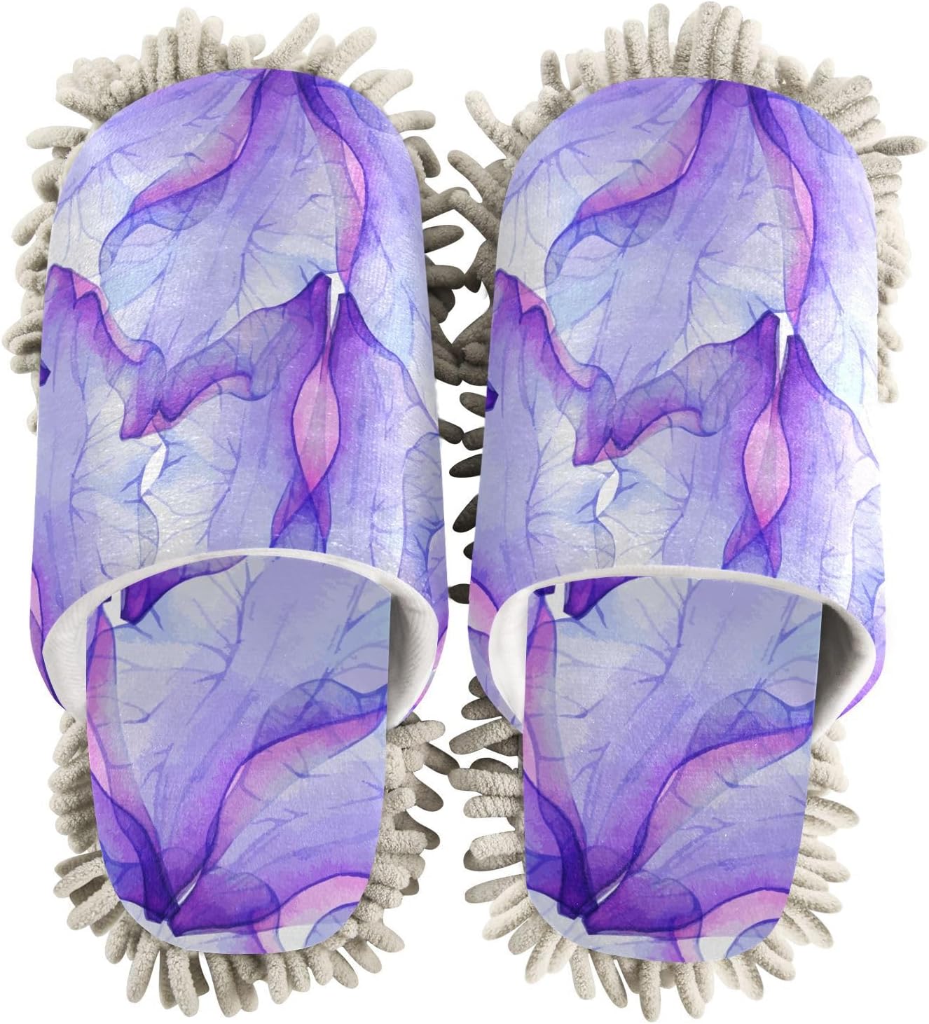 Sinestour Purple Flower Petal Mop Slippers for Floor Cleaning 1
