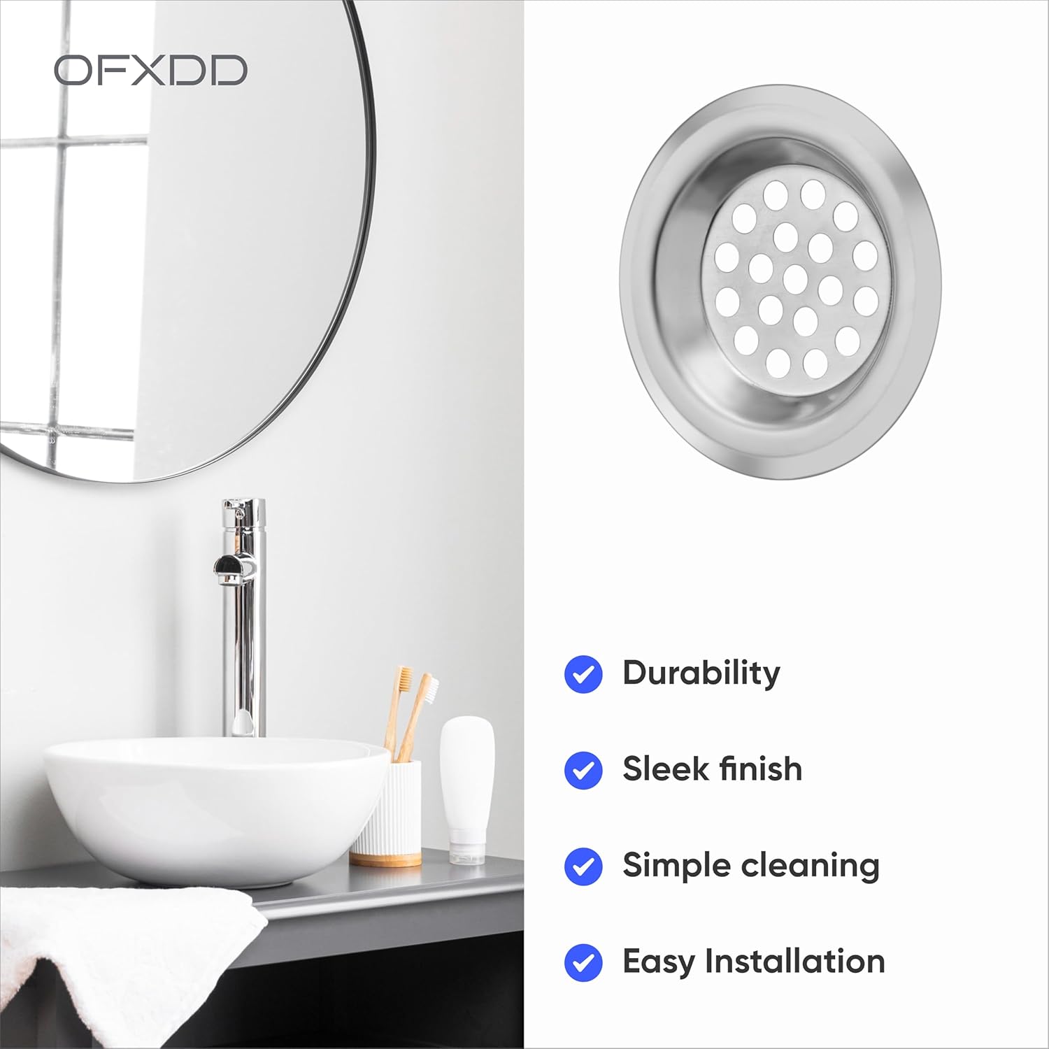 OFXDD Hair Catcher 25 Inch Drain Protector for Sink and Bathtub