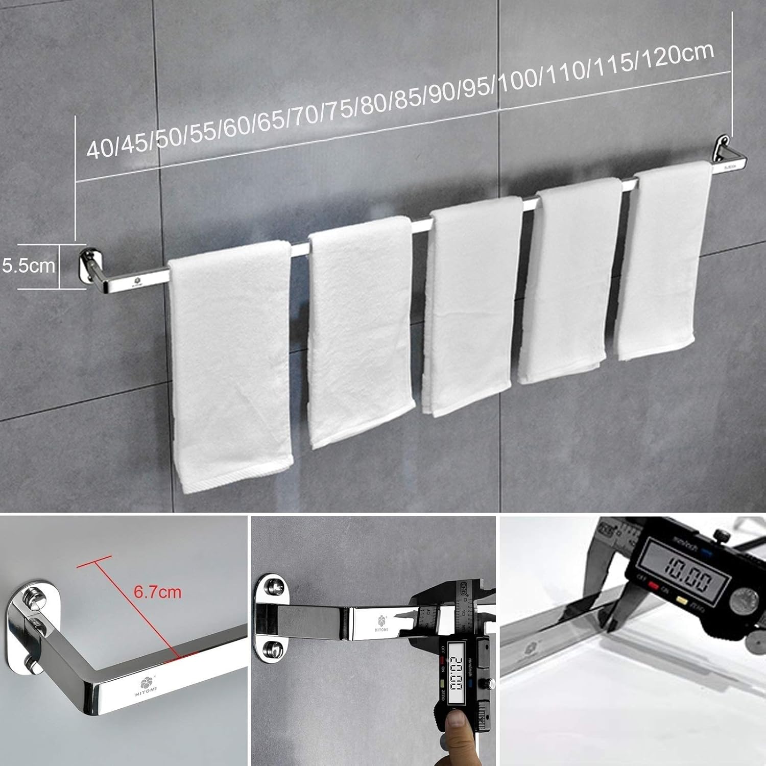 BOCbco Bathroom Towel Bar with 40Cm Length