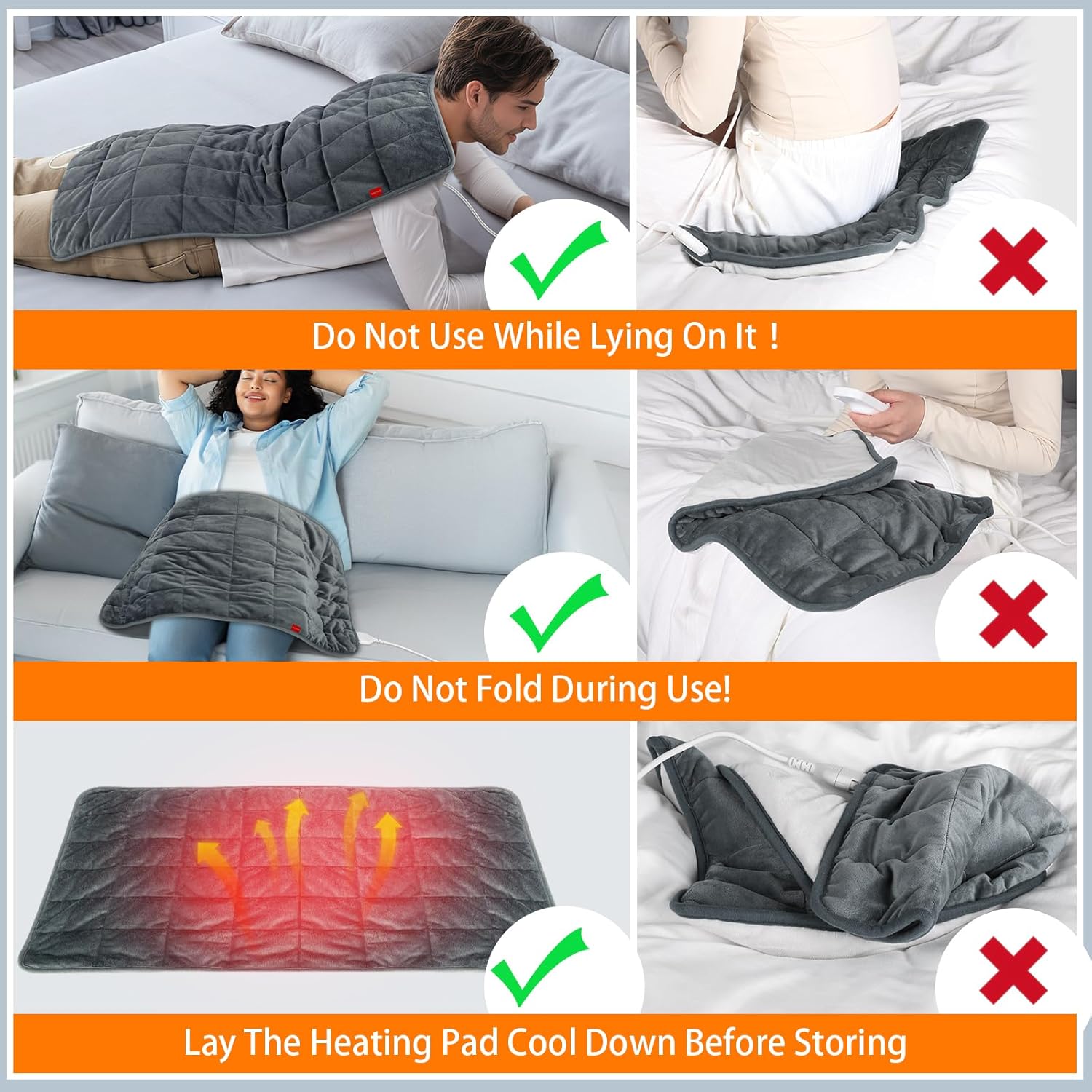 Comfytemp Weighted Heating Pad for Back Cramps