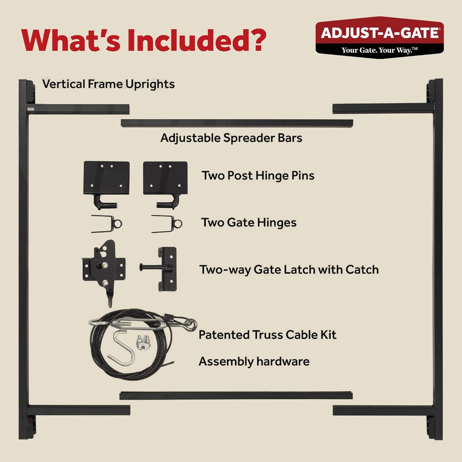 Adjust-A-Gate Full Frame Gate Kit 36-60 x 5-6