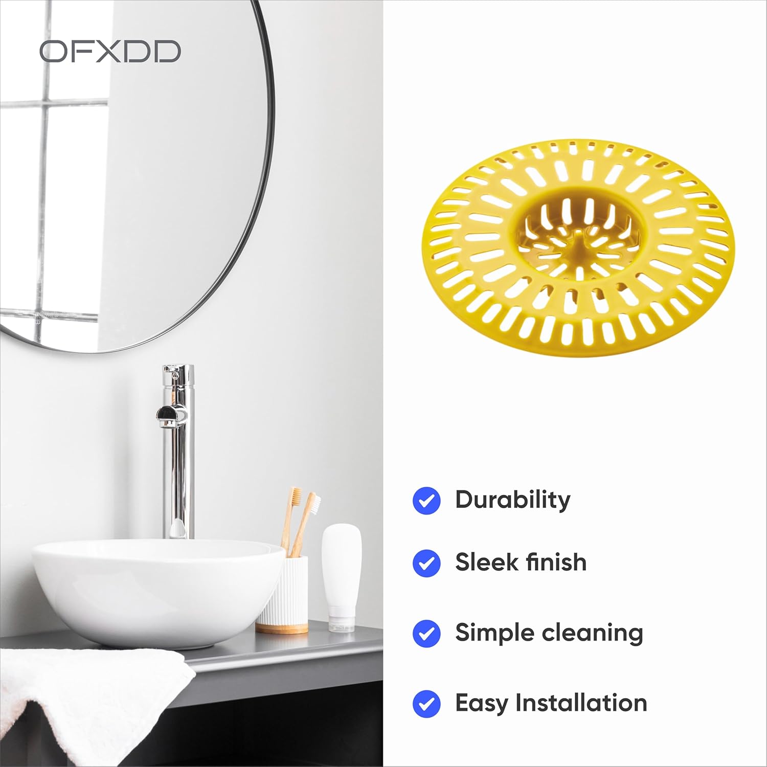 OFXDD Plastic Hair Stopper Basket for Bathroom Tub and Kitchen Sink