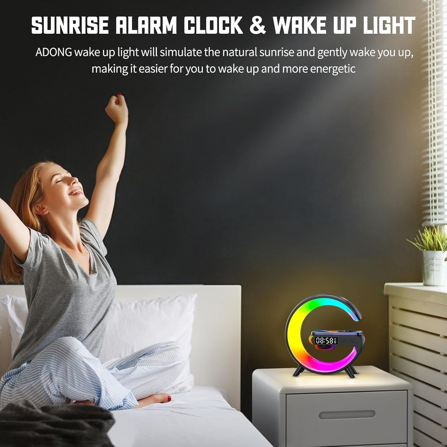 LED Atmosphere Lamp with Bluetooth Speaker and Charging Function