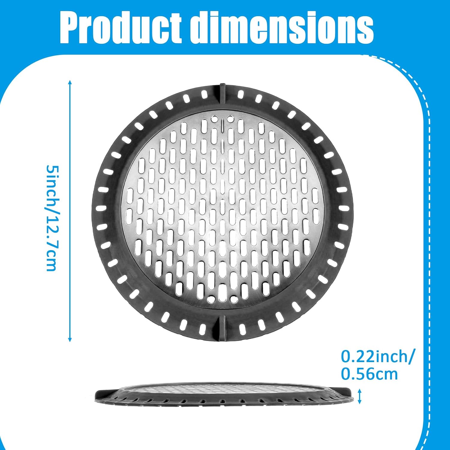 QFGasre 2 Pcs 5 Inch Shower Drain Hair Catchers