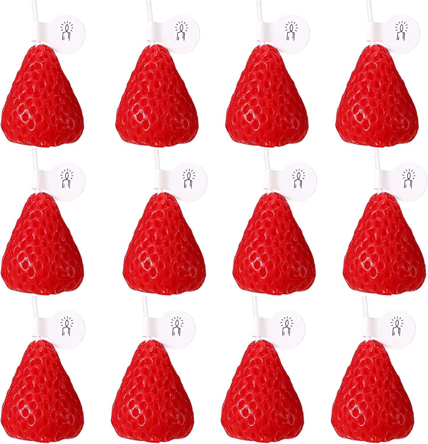 MTLEE 12 Pcs Strawberry Scented Soy Wax Candles