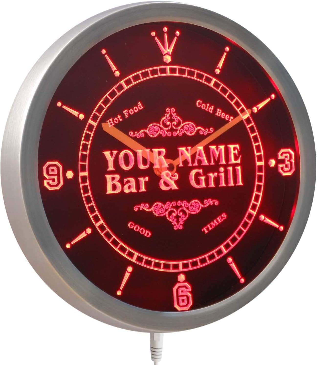 AdvPro Custom Family Bar Grill LED Wall Clock