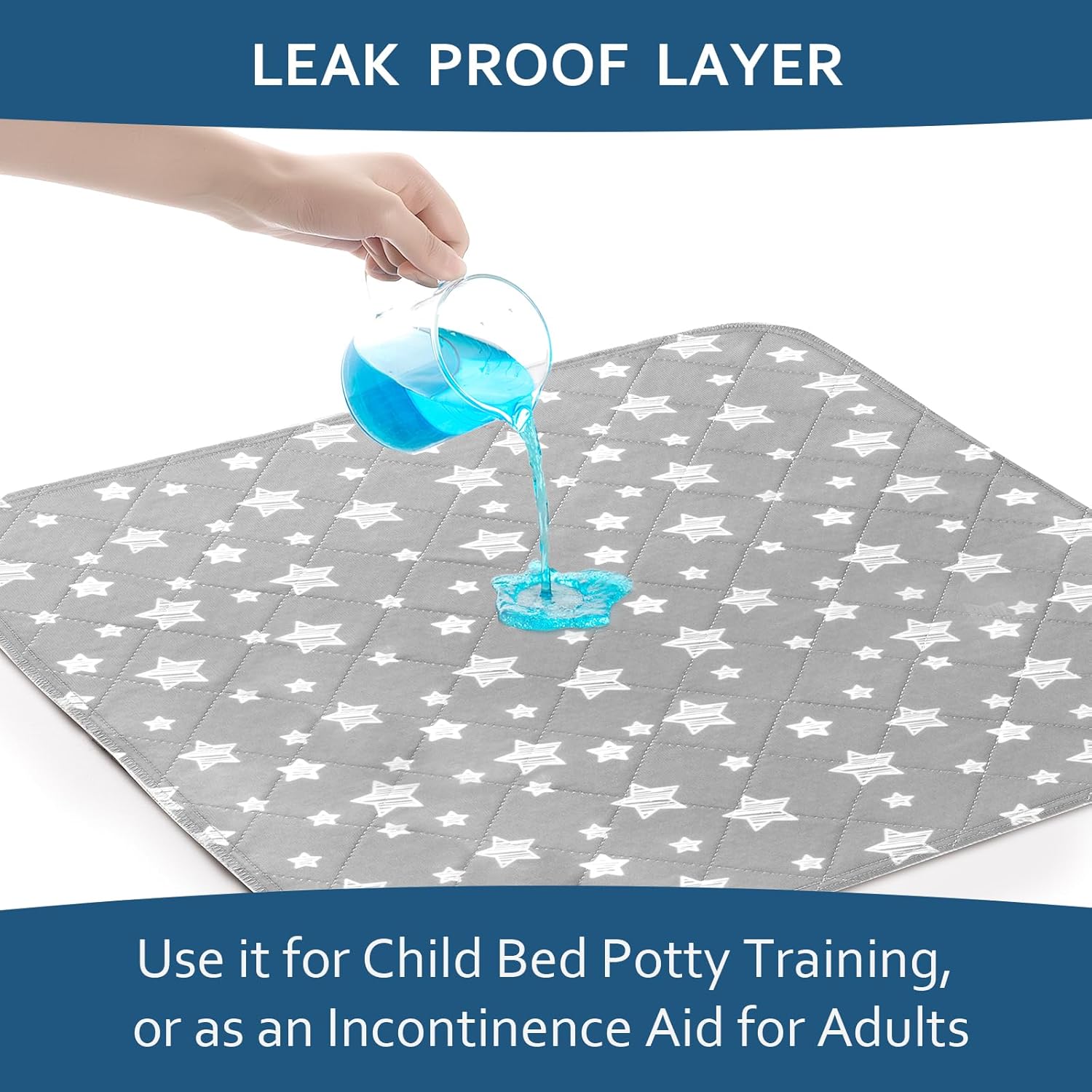 Moonsea Waterproof Bed Pads 21x22 Non Slip Incontinence 2 Pack