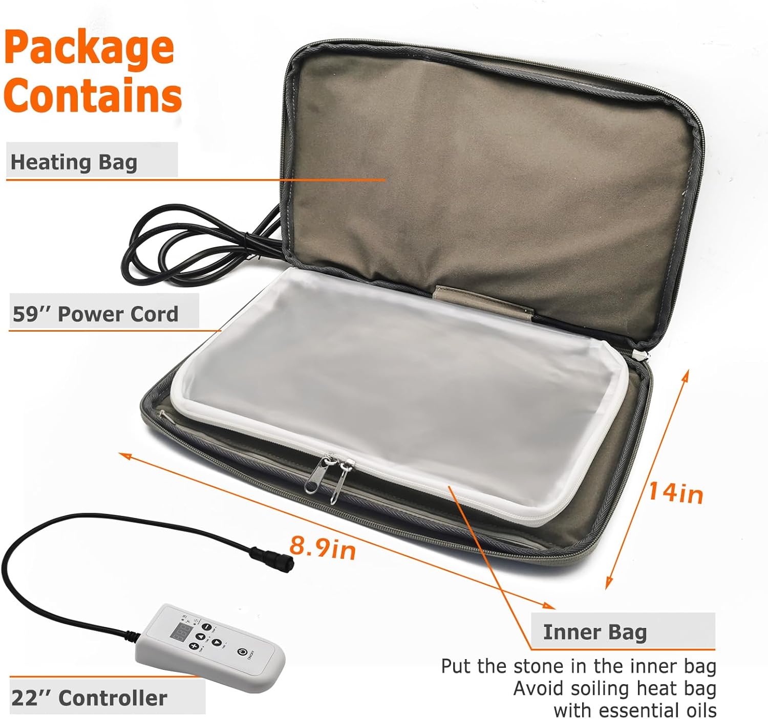 Goodtar Portable Hot Stone Massage Warmer with Digital Control