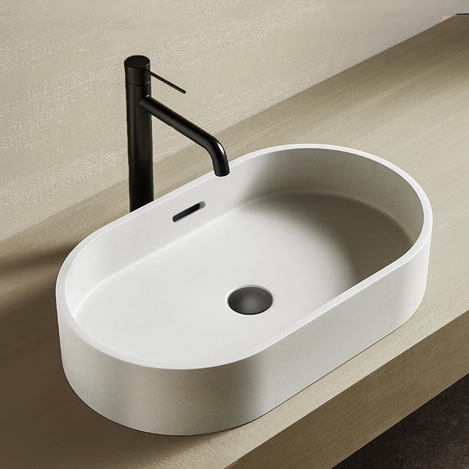 AULEEND Matte Black Sink Drain with Strainer Basket and Pop-Up Stopper Set