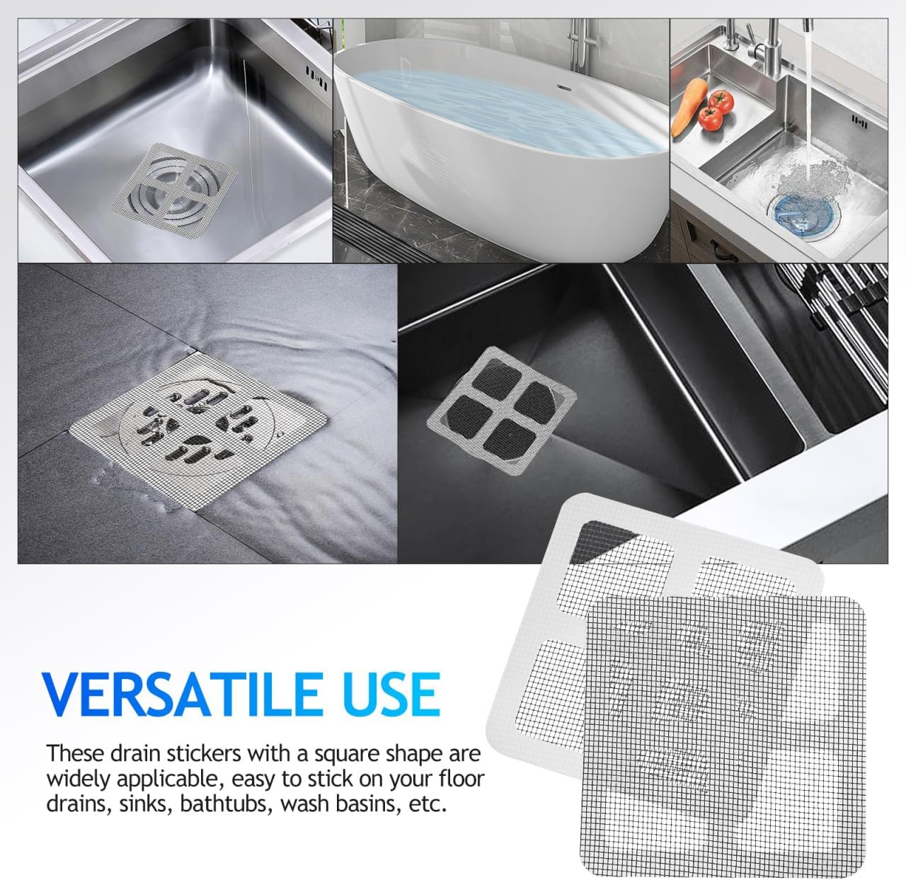 Hemobllo 40pcs Disposable Shower Drain Covers - Hair Catcher for Bathroom Kitchen Sink