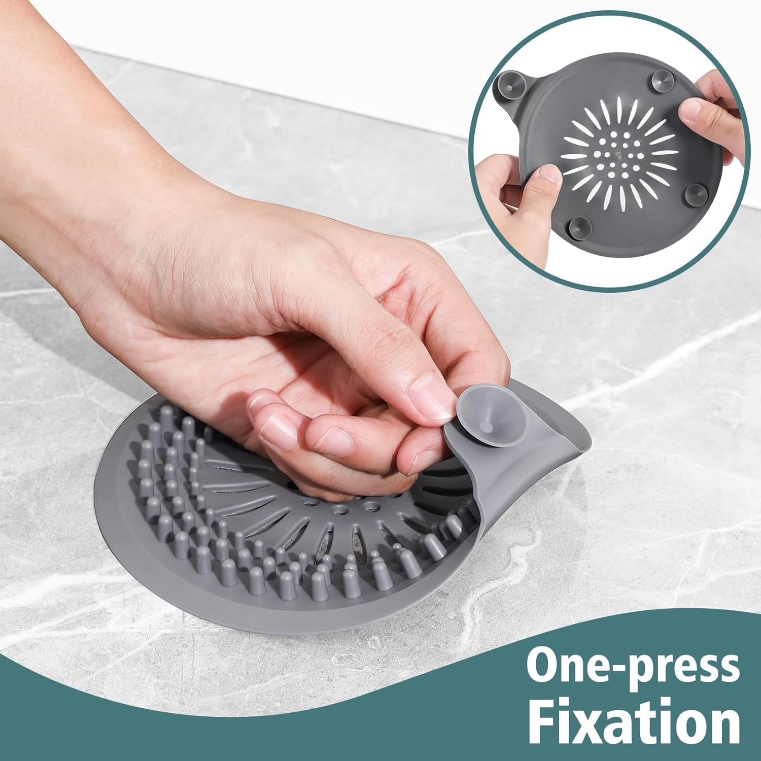 2 Pack Silicone Hair Catcher for Shower and Bathtub