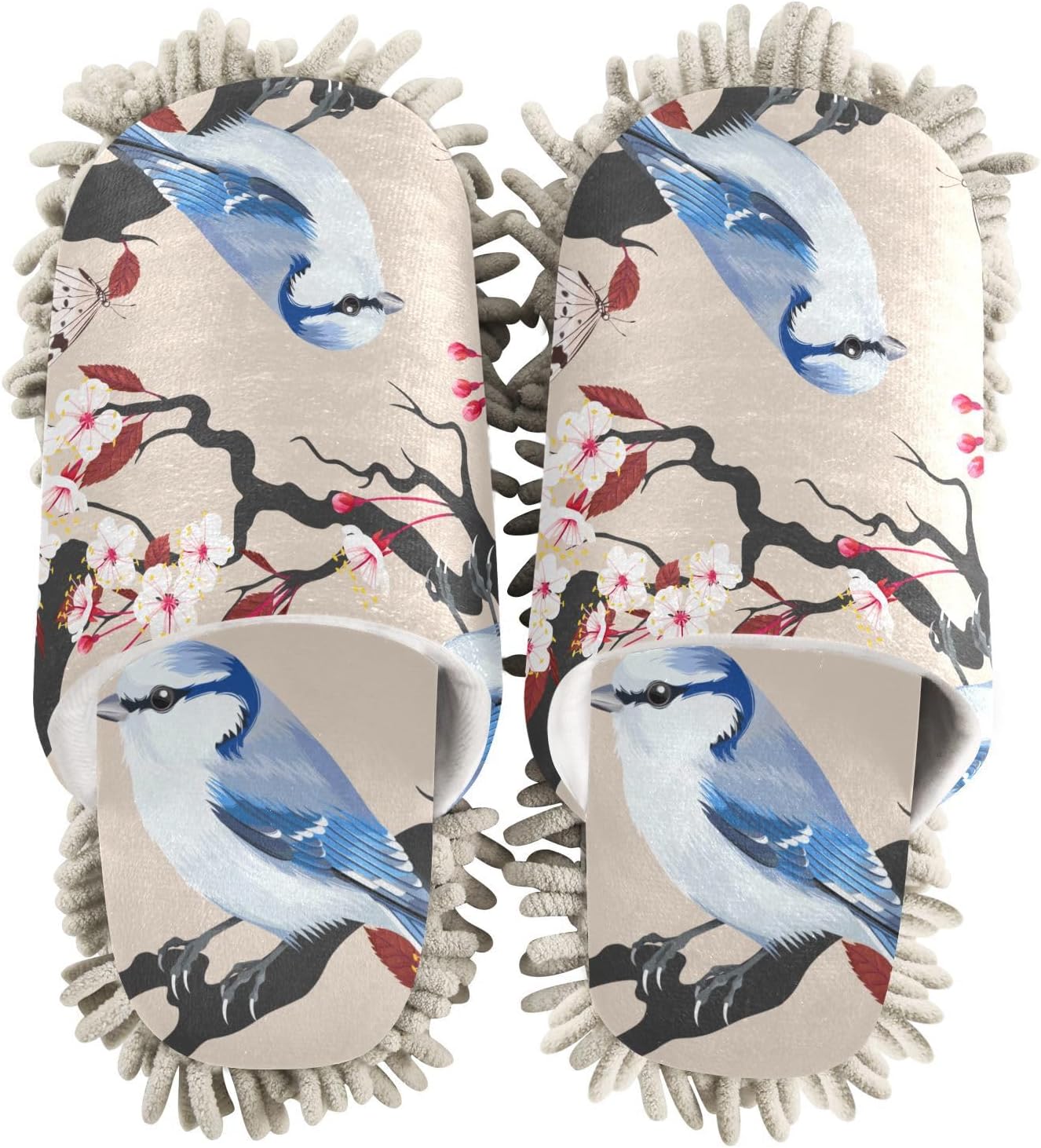Sinestour Bird Cherry Mop Slippers for Floor Cleaning