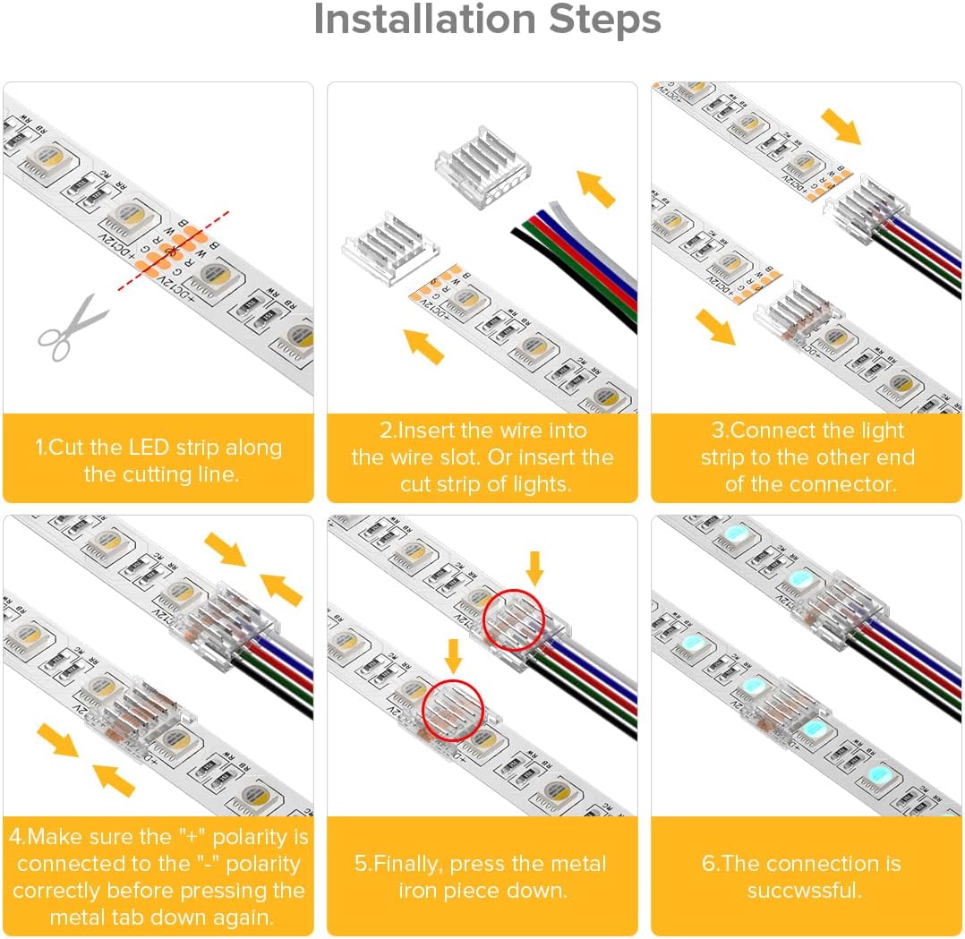 BTF-LIGHTING SMD 5 Pin 12mm Transparent Connector Kit