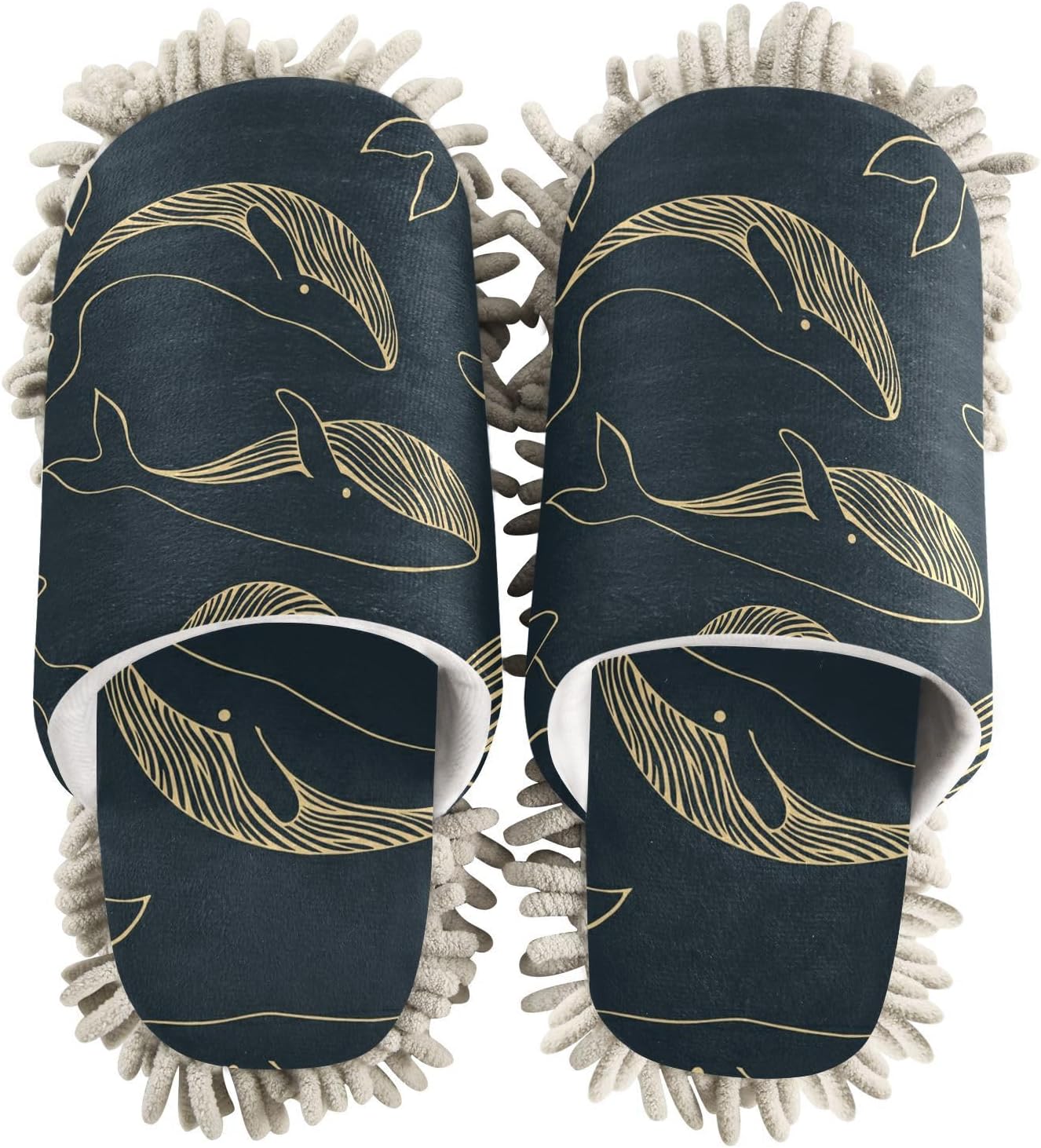 Sinestour Whale Mop Slippers for Floor Cleaning
