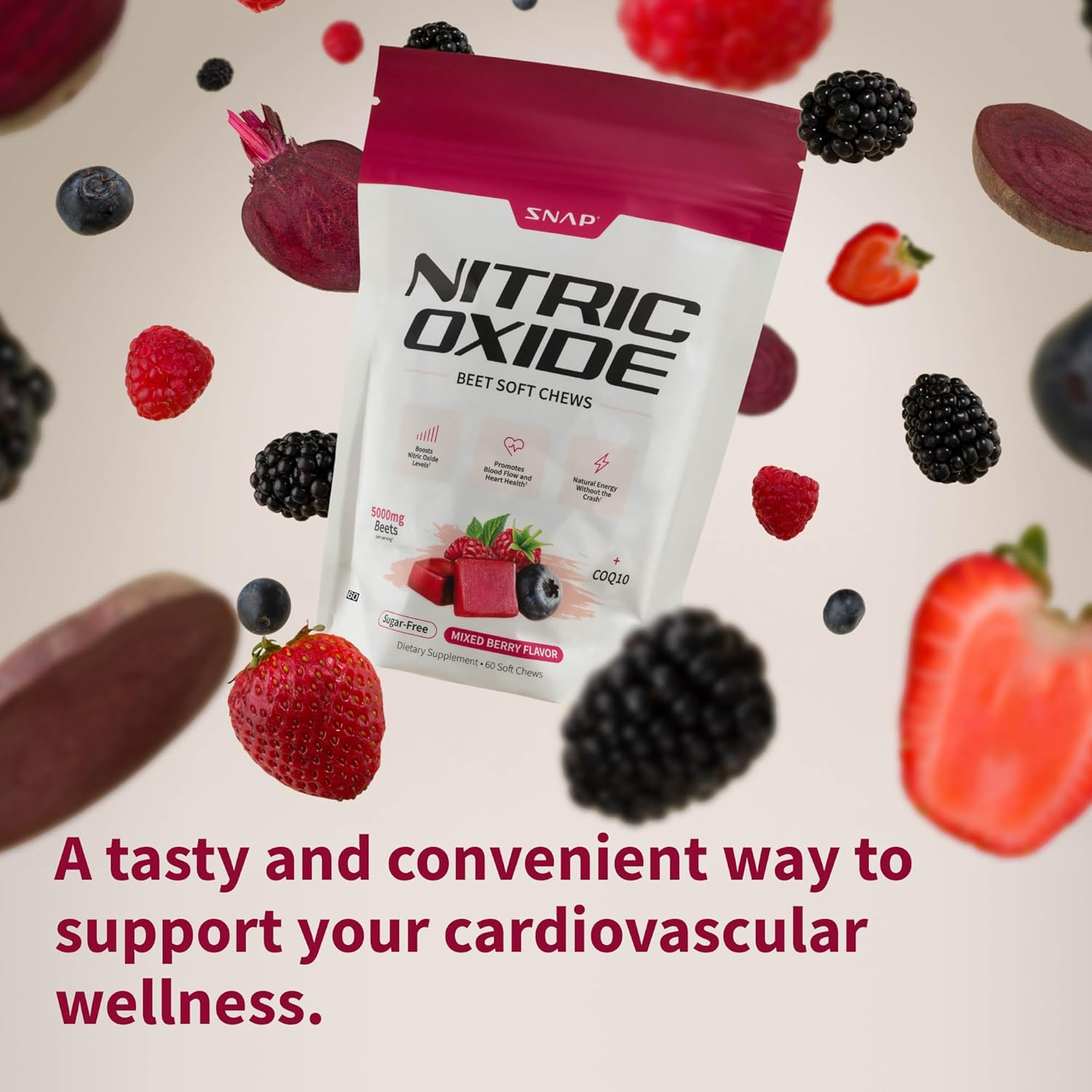 Snap Supplements Beetroot Chews for Nitric Oxide Boost