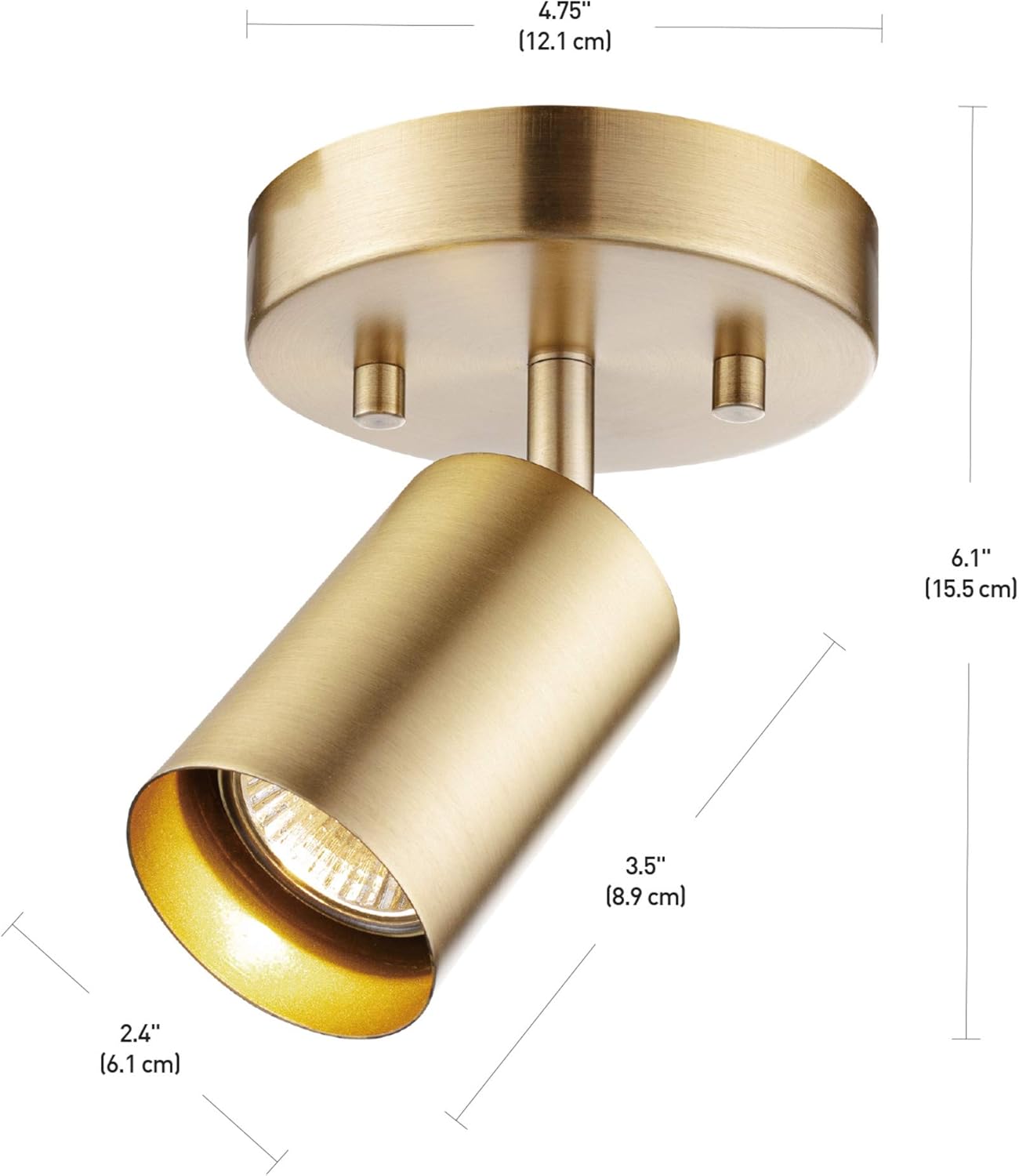Globe Electric 59765 Matte Brass Spot Light Ceiling Light