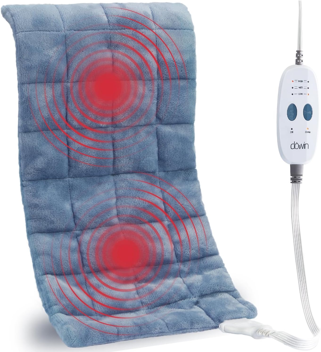 Dowin Weighted Heating Pad with Massager - 12x24 Blue